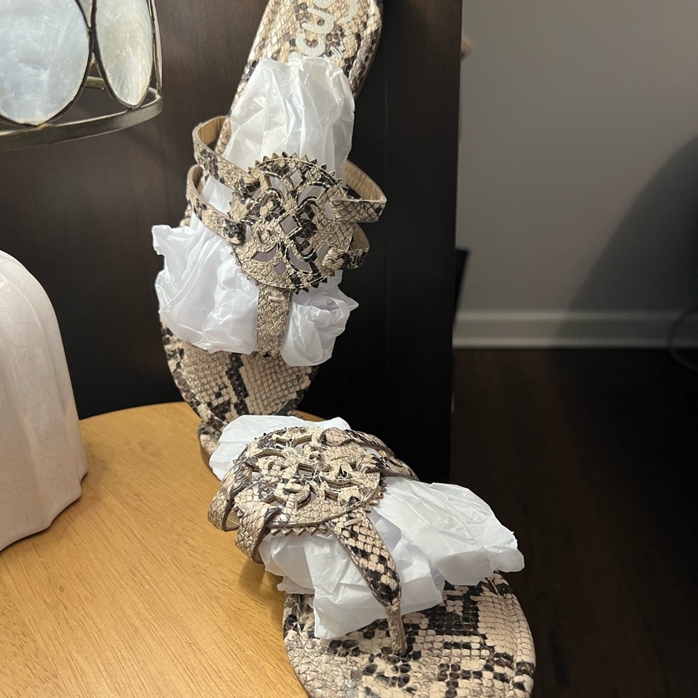 Circus by Sam Edelman, Snakeskin Patterned Sandals with Decorative Buckle